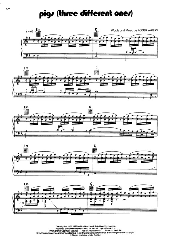 Partitura da música Pigs (Three Different Ones) v.3