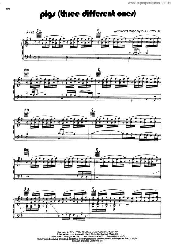 Partitura da música Pigs (three different ones)