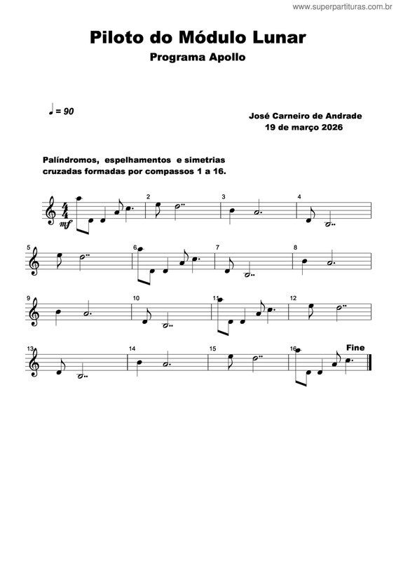 Partitura da música Piloto Do Módulo Lunar