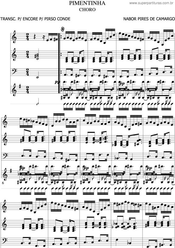 Partitura da música Pimentinha v.2