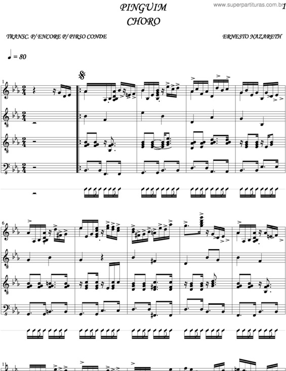 Partitura da música Pinguim v.2