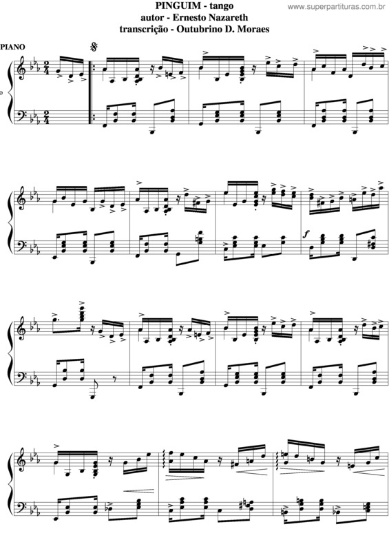 Partitura da música Pinguim v.3