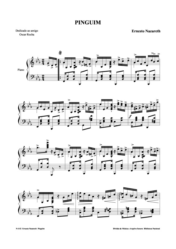 Partitura da música Pinguim v.4