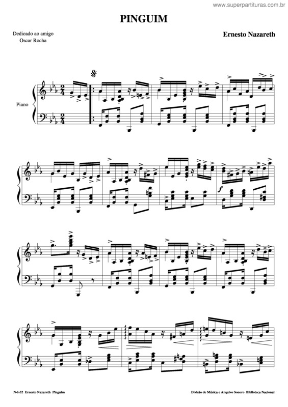 Partitura da música Pinguim