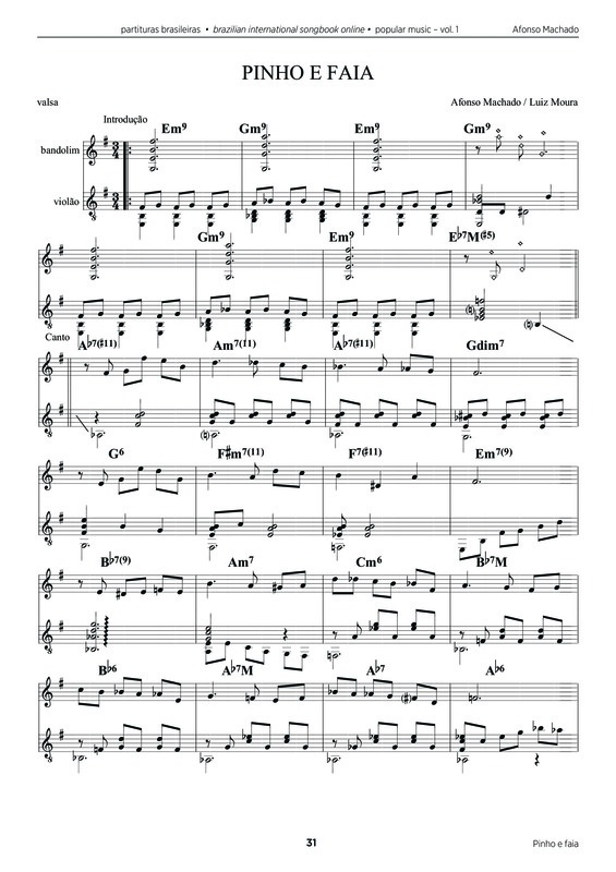 Partitura da música Pinho e Faia