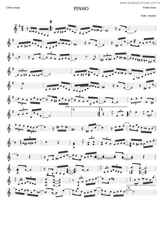 Partitura da música Pinho v.2