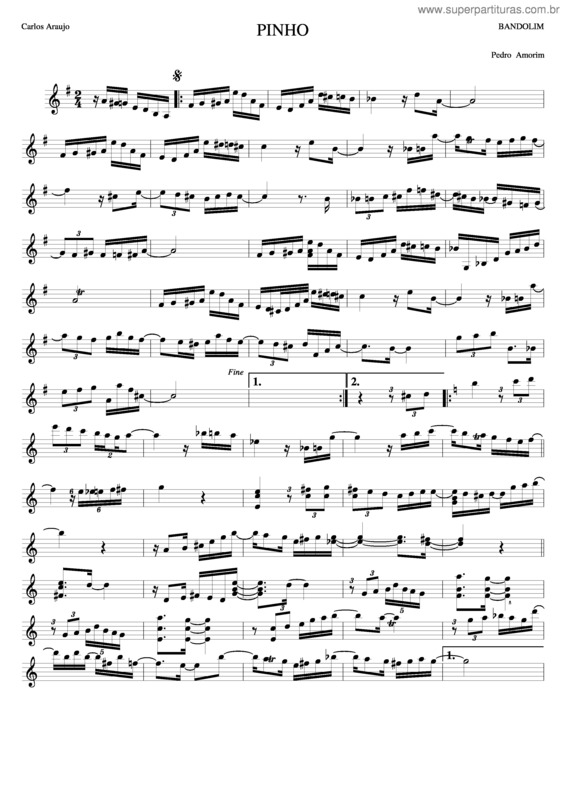 Partitura da música Pinho v.3