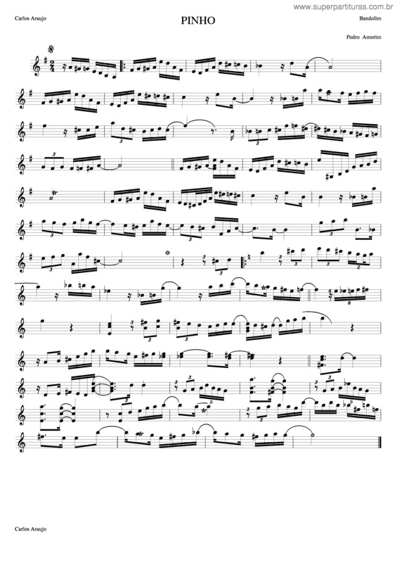 Partitura da música Pinho v.4