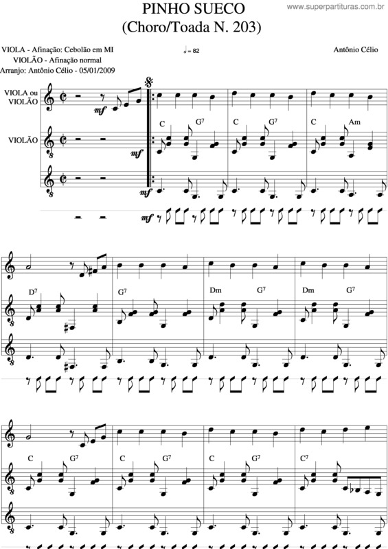 Partitura da música Pinho v.6