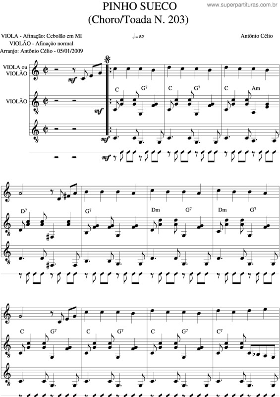 Partitura da música Pinho v.6