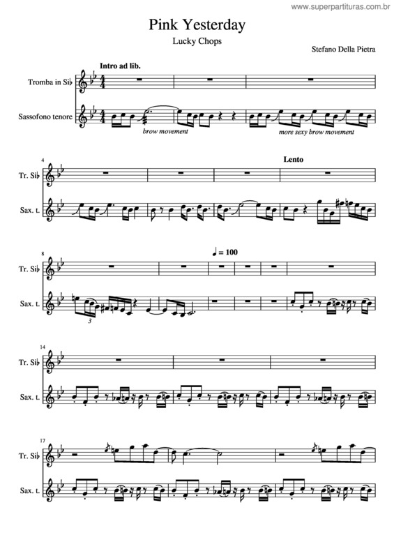 Partitura da música Pink Yesterday v.3