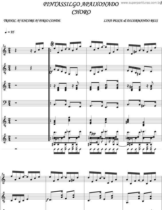 Partitura da música Pintassilgo Apaixonado v.2