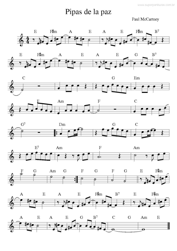 Partitura da música Pipas de la Paz