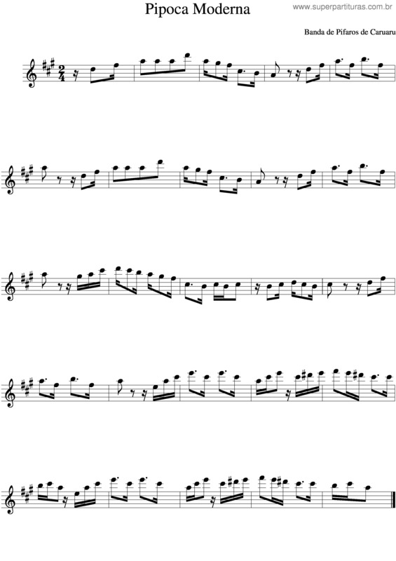 Partitura da música Pipoca Moderna v.2