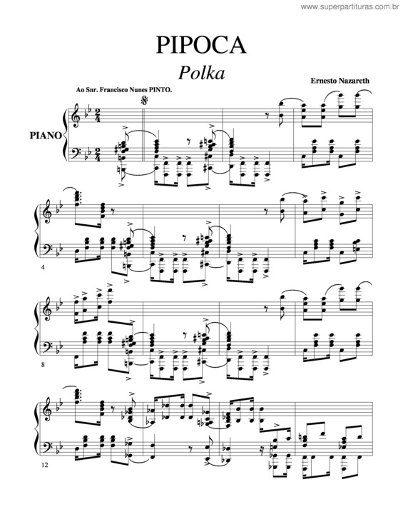 Partitura da música Pipoca v.2