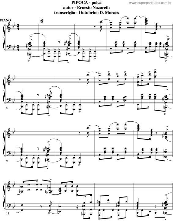 Partitura da música Pipoca v.3