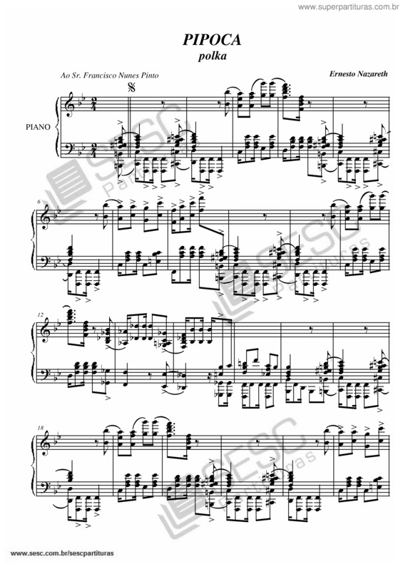 Partitura da música Pipoca