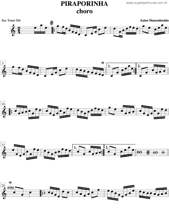 Partitura da música Piraporinha v.2