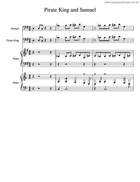 Partitura da música Pirate King And Samuel