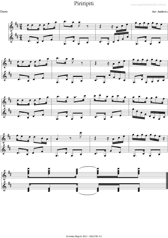Partitura da música Piriripiti