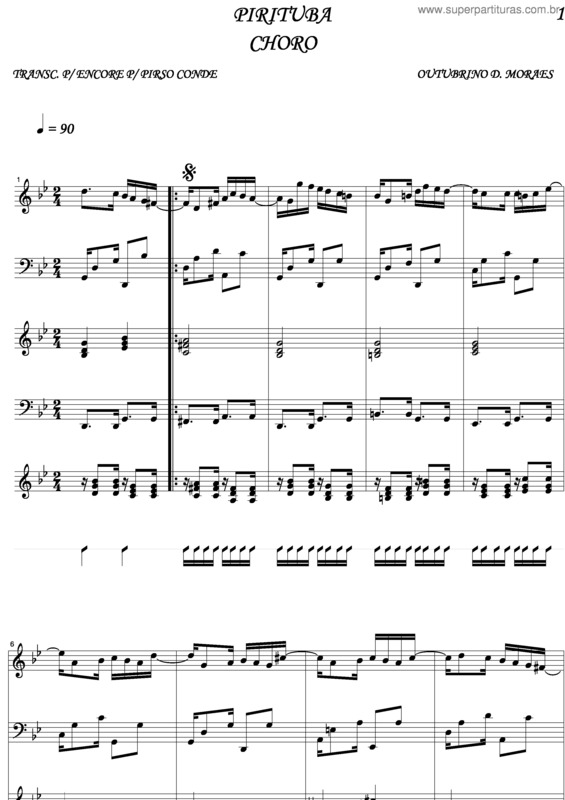 Partitura da música Pirituba v.4