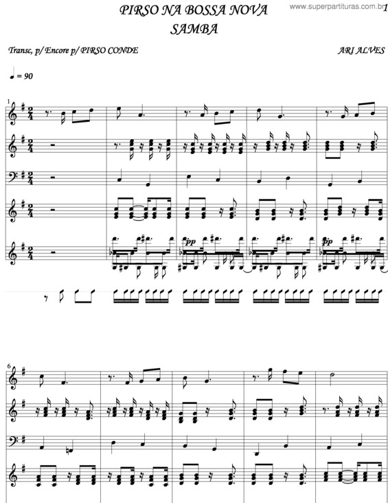 Partitura da música Pirso Na Bossa Nova