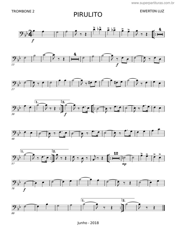 Partitura da música Pirulito – Ewerton Luiz