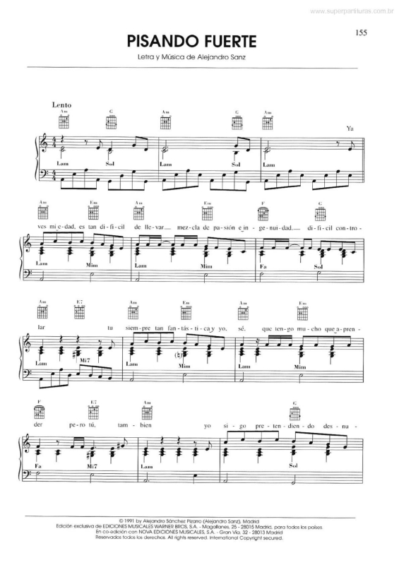 Partitura da música Pisando Fuerte