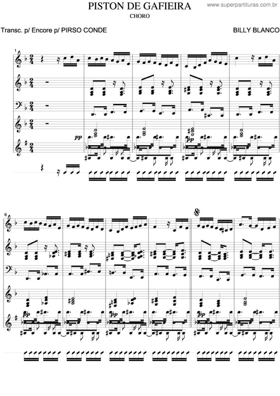 Partitura da música Piston De Gafieira v.2