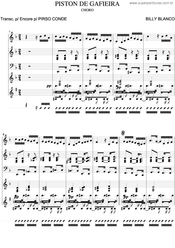 Partitura da música Piston De Gafieira v.2