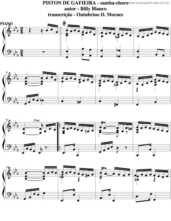 Partitura da música Piston De Gafieira v.6