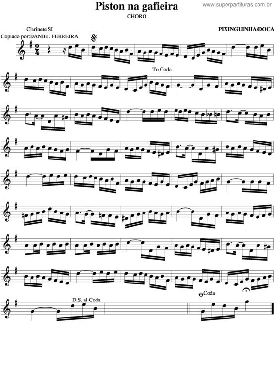 Partitura da música Piston Na Gafieira v.2