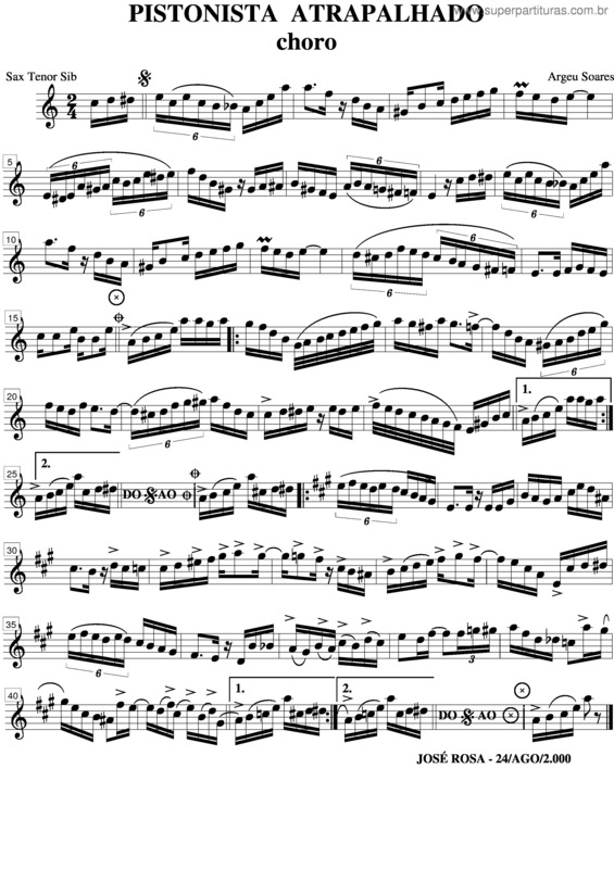 Partitura da música Pistonista Atrapalhado v.2