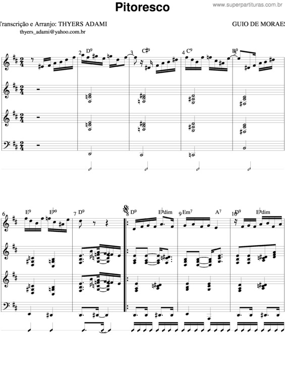 Partitura da música Pitoresco v.2