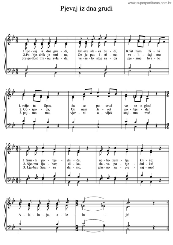 Partitura da música Pjevaj Iz Dna Grudi
