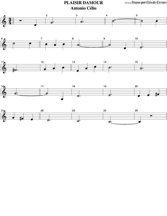 Partitura da música Plaisir Damour