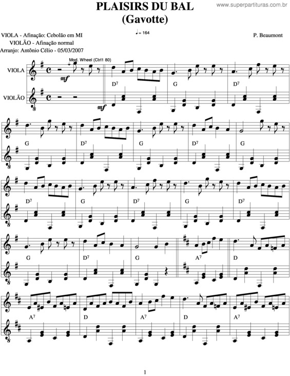 Partitura da música Plaisir Du Bal