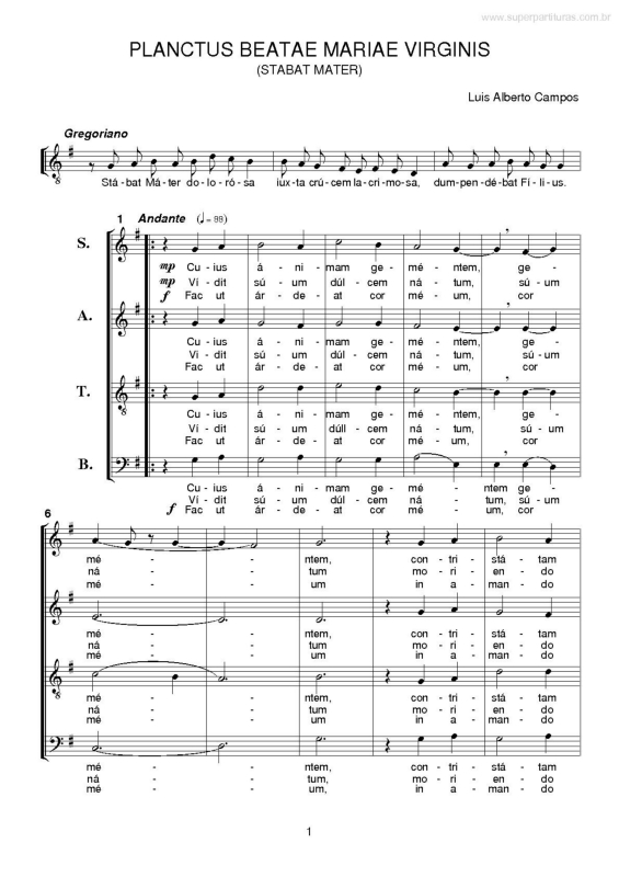 Partitura da música Planctus Beatae Mariae Virginis v.2
