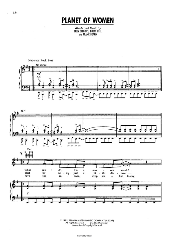 Partitura da música Planet of Women v.2