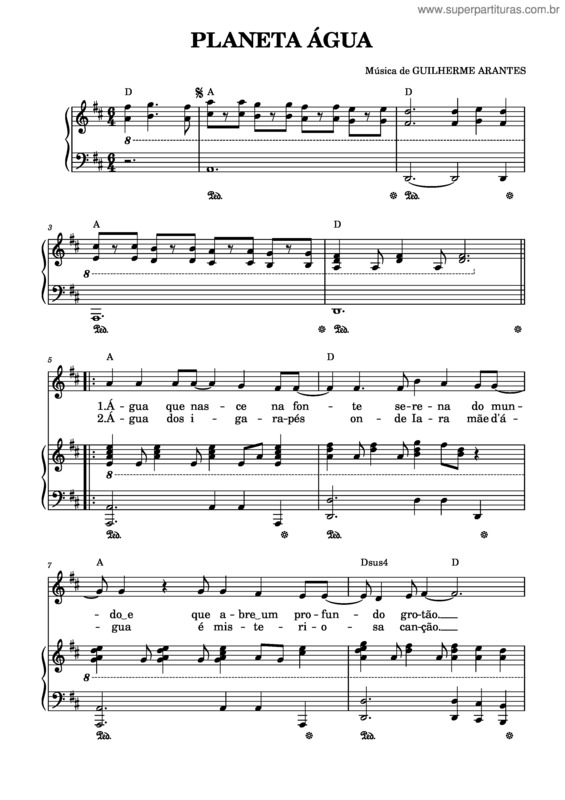 Partitura da música Planeta_Água