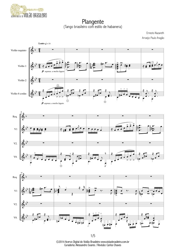 Partitura da música Plangente v.3