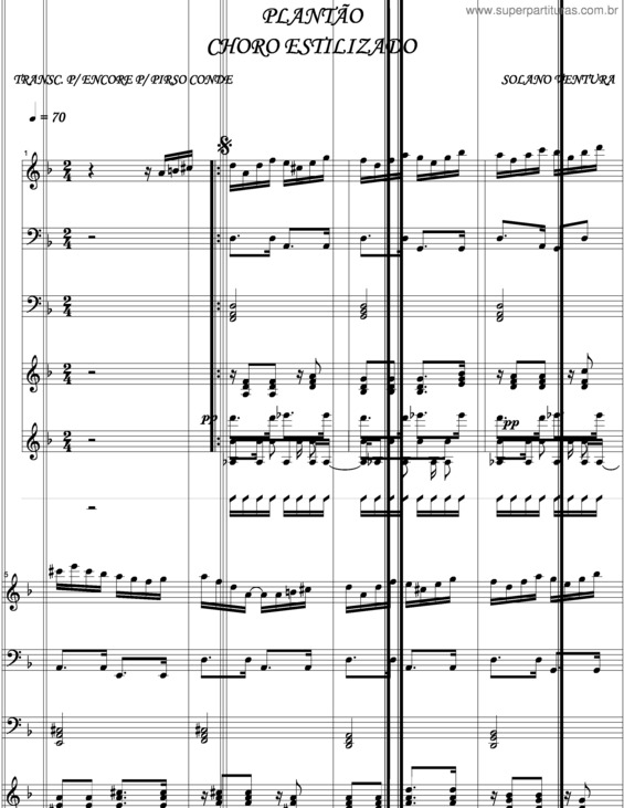 Partitura da música Plantão v.2