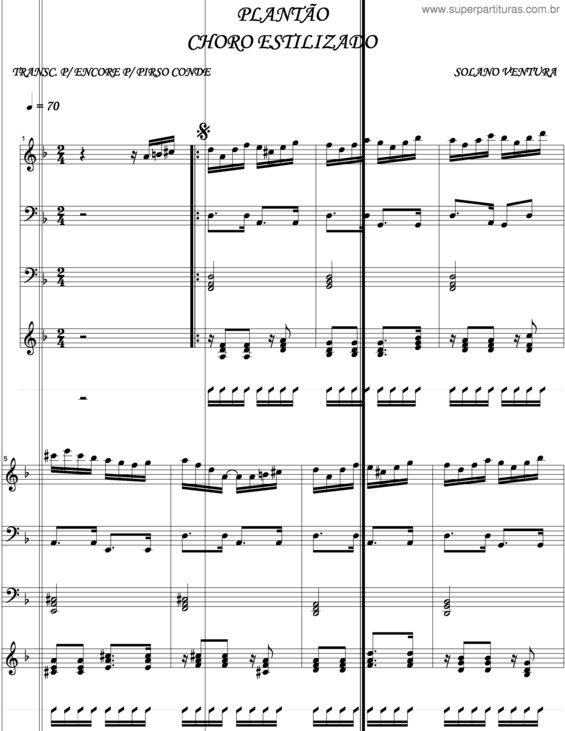 Partitura da música Plantão v.3