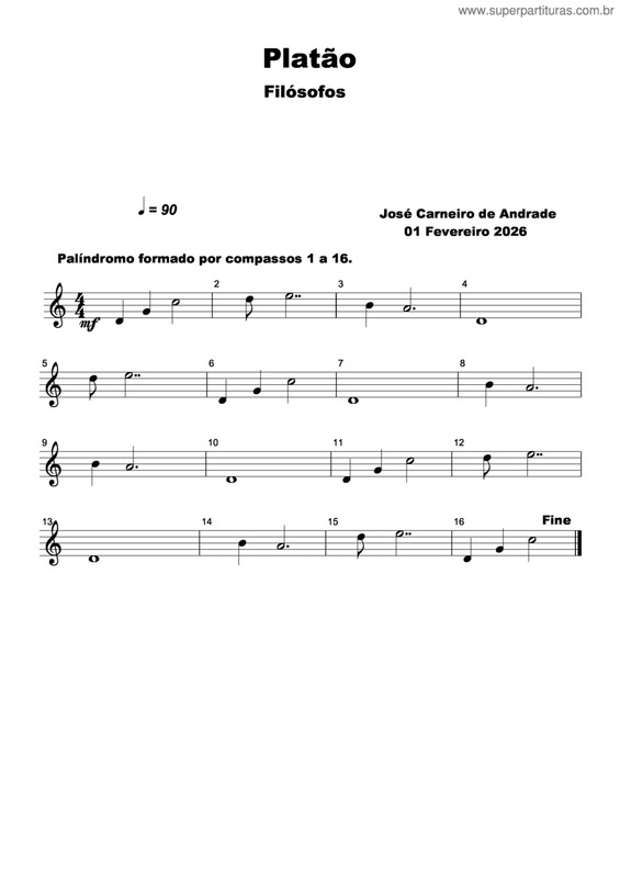 Partitura da música Platão