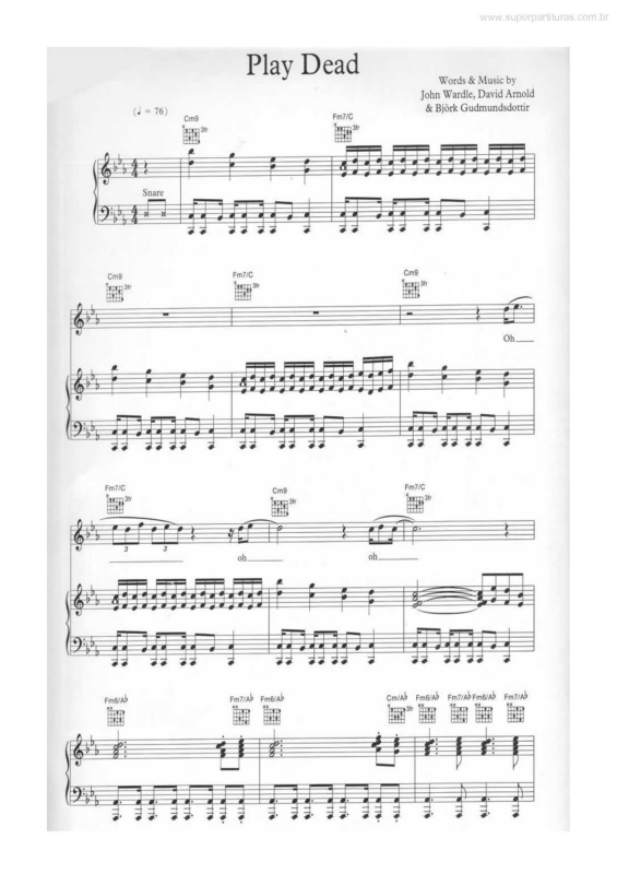 Partitura da música Play Dead