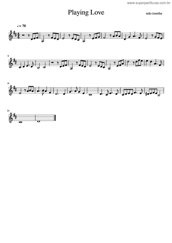 Partitura da música Playing Love  Tromba
