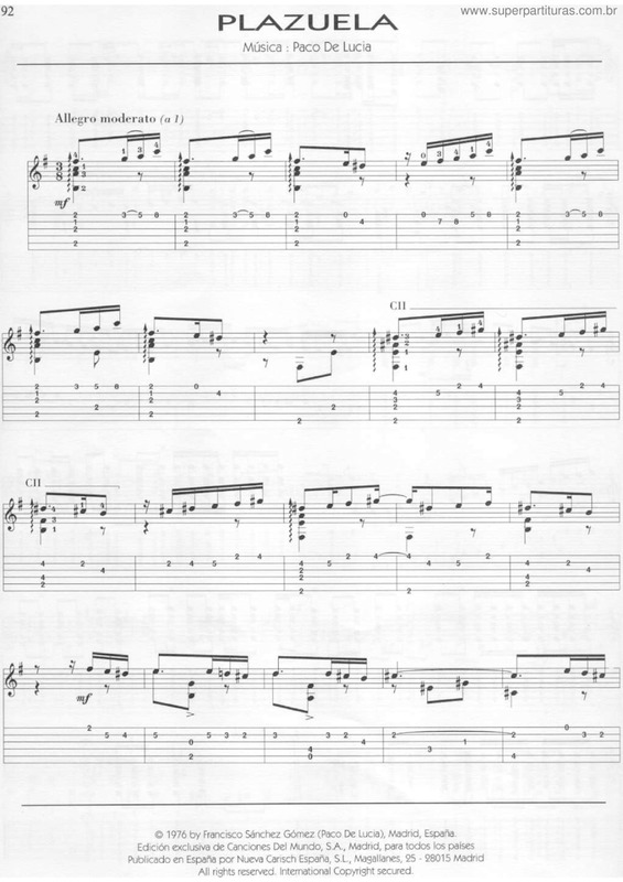 Partitura da música Plazuela