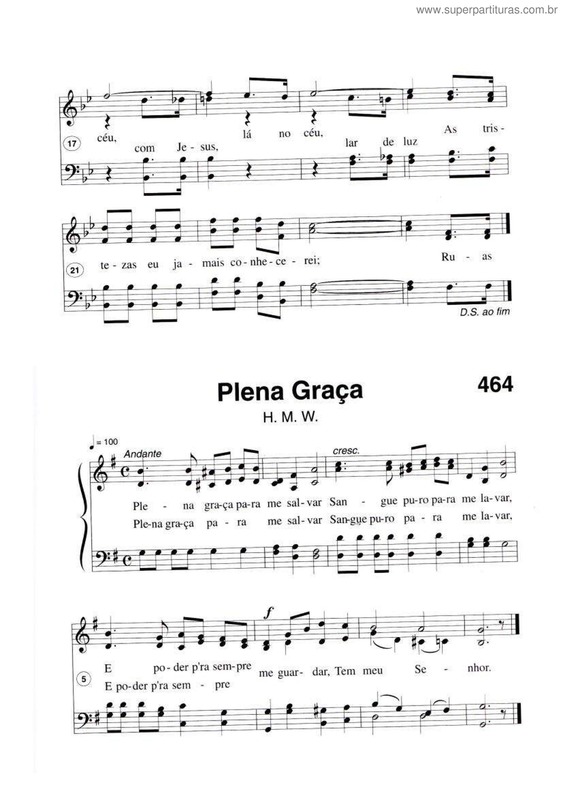 Partitura da música Plena Graça v.3