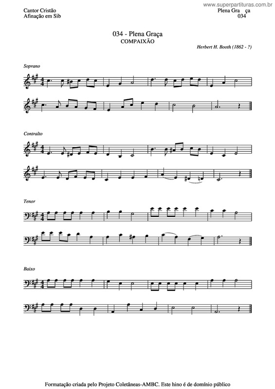 Partitura da música Plena Graça v.4