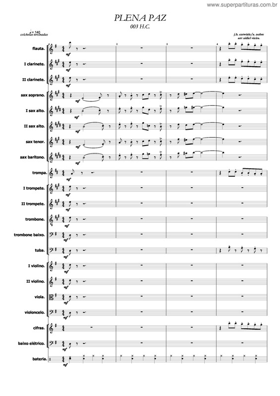 Partitura da música Plena Paz - 03 HC